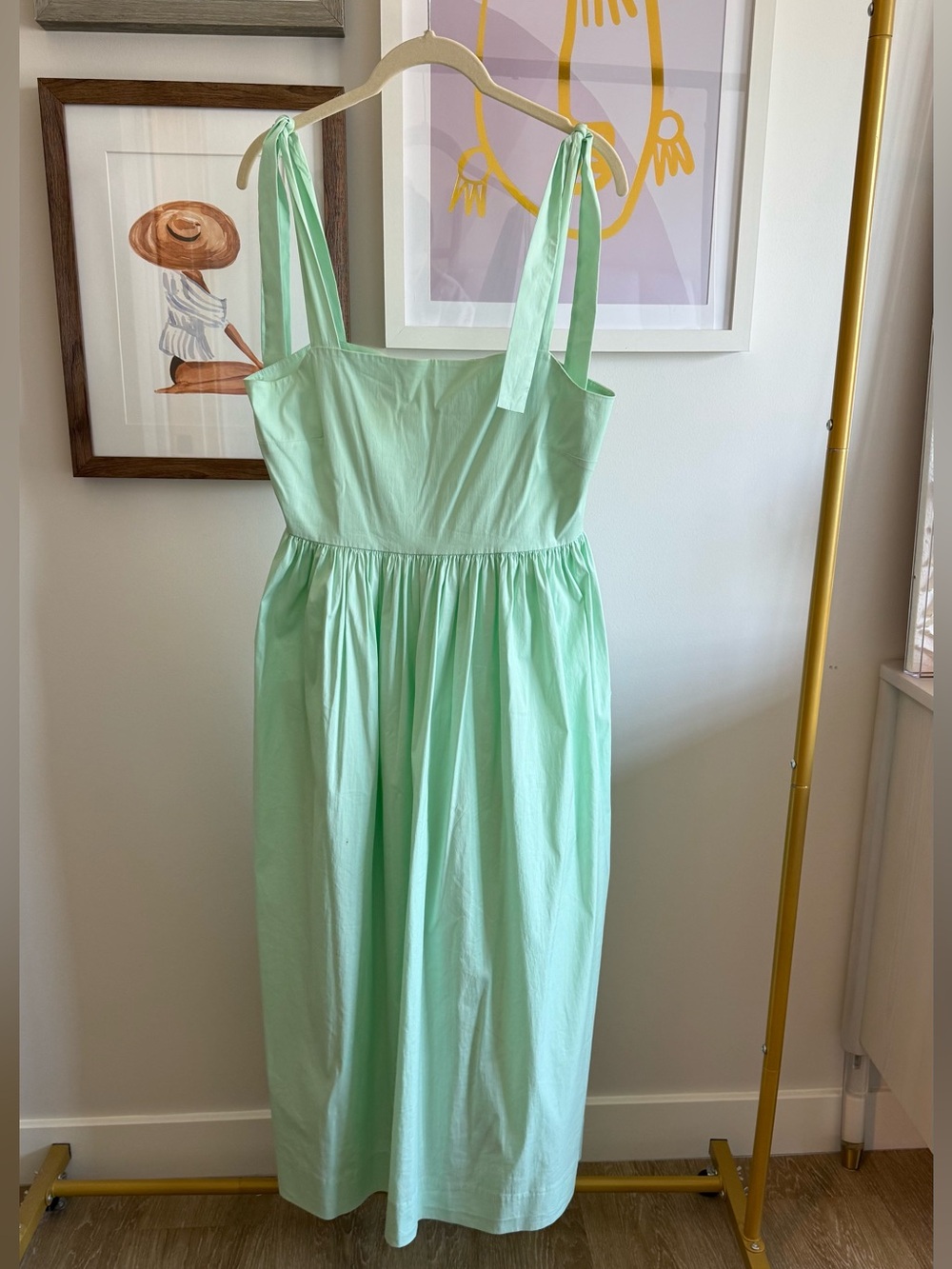 Tory Burch Mint Green Sleeveless Dress with Tie Straps • M